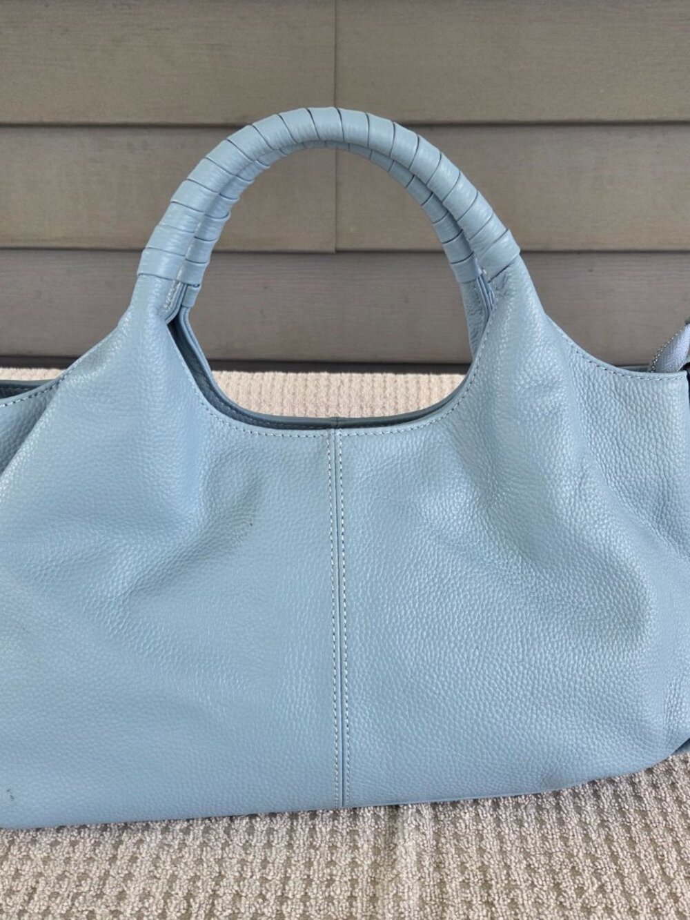 Iswee Genuine Leather Handbag Featuring a Top Handle Design - Robin Egg Blue - Picture 2 of 16